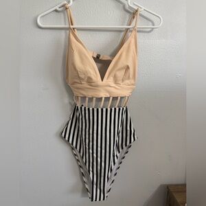 Striped One-Piece Swimsuit
